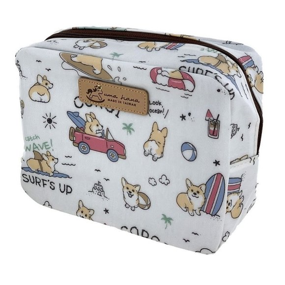 Uma Hana Handbags - Waterproof Beach Corgi Cube Makeup Cosmetic Bag